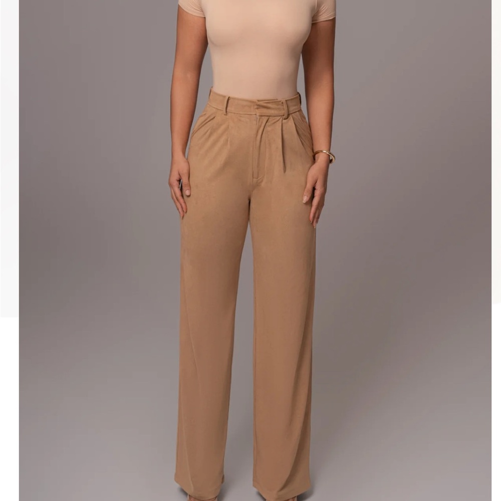 JLUXLABEL Tan/Beige Classic High Rise Trousers - M (New with Tags)
